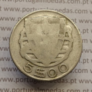 MOEDA 5$00 ESCUDOS "CINCO ESCUDOS" PRATA 1940 (BC-) -  REPÚBLICA PORTUGUESA