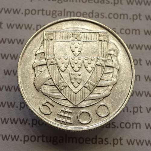 MOEDA 5$00 ESCUDOS "CINCO ESCUDOS" PRATA 1942 (MBC+) -  REPÚBLICA PORTUGUESA