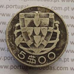 MOEDA 5$00 ESCUDOS "CINCO ESCUDOS" PRATA 1942 (BC) -  REPÚBLICA PORTUGUESA