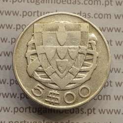 MOEDA 5$00 ESCUDOS "CINCO ESCUDOS" PRATA 1943 (BC) -  REPÚBLICA PORTUGUESA MOEDA 5$00 ESCUDOS "CINCO ESCUDOS" PRATA 1943 (BC) -  REPÚBLICA PORTUGUESA