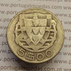 MOEDA 5$00 ESCUDOS "CINCO ESCUDOS" PRATA 1943 (BC) -  REPÚBLICA PORTUGUESA MOEDA 5$00 ESCUDOS "CINCO ESCUDOS" PRATA 1943 (BC) -  REPÚBLICA PORTUGUESA