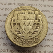 MOEDA 5$00 ESCUDOS "CINCO ESCUDOS" PRATA 1943 (BC) -  REPÚBLICA PORTUGUESA