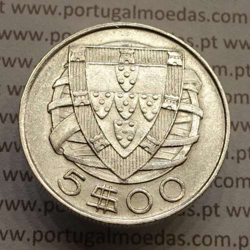 MOEDA 5$00 ESCUDOS "CINCO ESCUDOS" PRATA 1946 (BELA-) -  REPÚBLICA PORTUGUESA