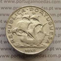 MOEDA 5$00 ESCUDOS "CINCO ESCUDOS" PRATA 1946 (MBC) -  REPÚBLICA PORTUGUESA