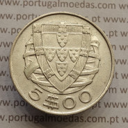 MOEDA 5$00 ESCUDOS "CINCO ESCUDOS" PRATA 1946 (MBC) -  REPÚBLICA PORTUGUESA