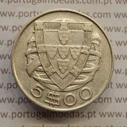 MOEDA 5$00 ESCUDOS "CINCO ESCUDOS" PRATA 1946 (MBC) -  REPÚBLICA PORTUGUESA