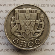 MOEDA 5$00 ESCUDOS "CINCO ESCUDOS" PRATA 1946 (BC+) -  REPÚBLICA PORTUGUESA