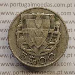 MOEDA 5$00 ESCUDOS "CINCO ESCUDOS" PRATA 1946 (BC) -  REPÚBLICA PORTUGUESA MOEDA 5$00 ESCUDOS "CINCO ESCUDOS" PRATA 1946 (BC) -  REPÚBLICA PORTUGUESA