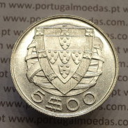 5$00 1947 prata, 5 escudos 1947 prata da República Portuguesa, (Bela), World Coins Portugal KM 581