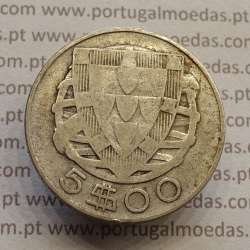 MOEDA 5$00 ESCUDOS "CINCO ESCUDOS" PRATA 1947 (BC) -  REPÚBLICA PORTUGUESA