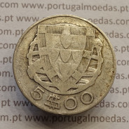 MOEDA 5$00 ESCUDOS "CINCO ESCUDOS" PRATA 1947 (BC) -  REPÚBLICA PORTUGUESA