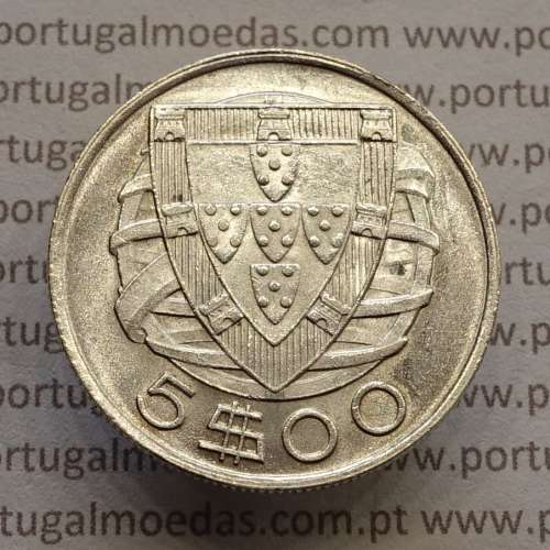 5 escudos 1951 prata, 5$00 1951 prata da República Portuguesa, (Soberba), World Coins Portugal KM 581