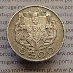 MOEDA 5$00 ESCUDOS "CINCO ESCUDOS" PRATA 1951 (MBC) -  REPÚBLICA PORTUGUESA