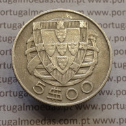 MOEDA 5$00 ESCUDOS "CINCO ESCUDOS" PRATA 1951 (MBC) -  REPÚBLICA PORTUGUESA