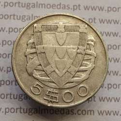 MOEDA 5$00 ESCUDOS "CINCO ESCUDOS" PRATA 1951 (BC) -  REPÚBLICA PORTUGUESA