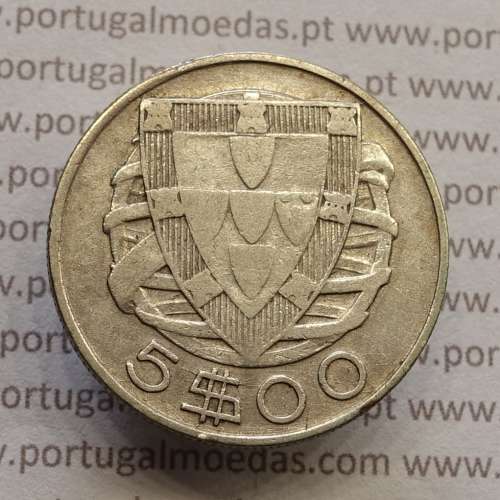 MOEDA 5$00 ESCUDOS "CINCO ESCUDOS" PRATA 1951 (BC) -  REPÚBLICA PORTUGUESA