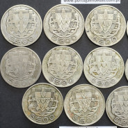 COLEÇÃO COMPLETA DE MOEDAS 5$00 ESCUDOS "CINCO ESCUDOS" PRATA DE 1932  A 1951 - LOTE 11 MOEDAS