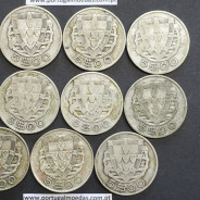 COLEÇÃO COMPLETA DE MOEDAS 5$00 ESCUDOS "CINCO ESCUDOS" PRATA DE 1932  A 1951 - LOTE 11 MOEDAS