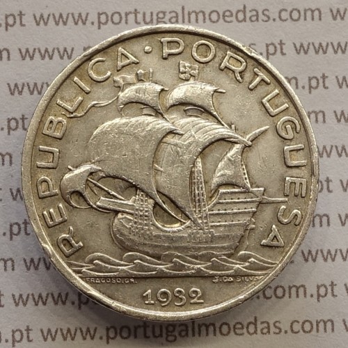 MOEDA 10$00 ESCUDOS "DEZ ESCUDOS" PRATA 1932 (MBC) -  REPÚBLICA PORTUGUESA
