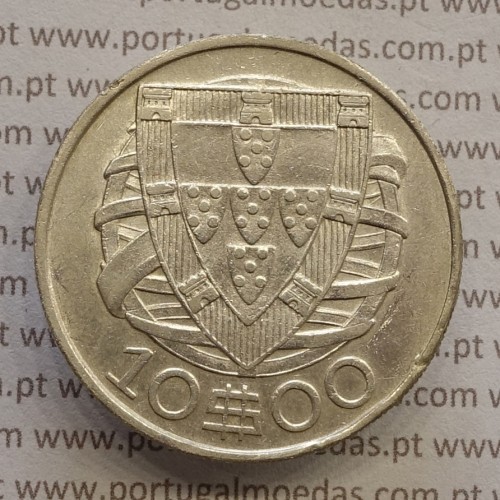 10$00 escudos 1937 prata, 10 Escudos 1937 prata da Republica Portuguesa, (MBC+) World Coins Portugal KM 582