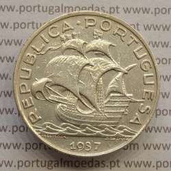 Portugal silver coin of 10 Escudos 1937, 10$00 silver 1937 of the Portuguese Republic, (VF), World Coins Portugal KM 582