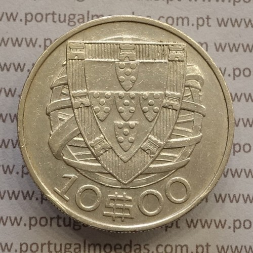 10 Escudos 1937 prata, 10$00 escudos prata 1937 da Republica Portuguesa, (MBC) World Coins Portugal KM 582