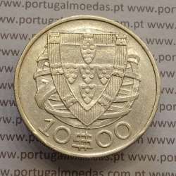 Portugal silver coin of 10 Escudos 1937, 10$00 silver 1937 of the Portuguese Republic, (VF), World Coins Portugal KM 582