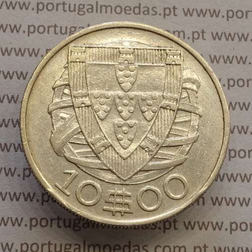 Portugal silver coin of 10 Escudos 1937, 10$00 silver 1937 of the Portuguese Republic, (VF), World Coins Portugal KM 582