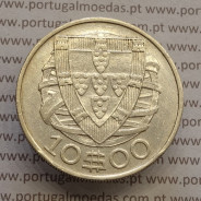 10 Escudos 1937 prata, 10$00 escudos prata 1937 da Republica Portuguesa, (MBC) World Coins Portugal KM 582