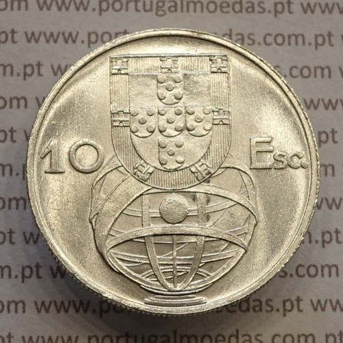 MOEDA 10$00 ESCUDOS "DEZ ESCUDOS" PRATA 1954 (SOBERBA) -  REPÚBLICA PORTUGUESA