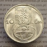 MOEDA 10$00 ESCUDOS "DEZ ESCUDOS" PRATA 1954 (SOBERBA) -  REPÚBLICA PORTUGUESA