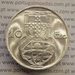 MOEDA 10$00 ESCUDOS "DEZ ESCUDOS" PRATA 1955 (SOBERBA) -  REPÚBLICA PORTUGUESA