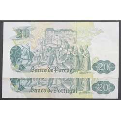 LOTE 2 NOTAS C/ Nº SEGUIDOS - 20 ESCUDOS 1971 (POUCO CIRCULADAS) "20$00 1971 Ch.8 GARCIA DE ORTA