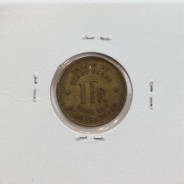 MOEDA DE 1 FRANC LATÃO 1946 - CONGO BELGA - KRAUSE WORLD COINS BELGIAN CONGO KM 26