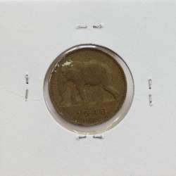 MOEDA DE 2 FRANCS LATÃO 1946 - CONGO BELGA - KRAUSE WORLD COINS BELGIAN CONGO KM 28