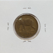 MOEDA DE 2 FRANCS LATÃO 1946 - CONGO BELGA - KRAUSE WORLD COINS BELGIAN CONGO KM 28