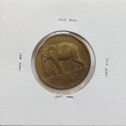 MOEDA DE 2 FRANCS LATÃO 1947 - CONGO BELGA - KRAUSE WORLD COINS BELGIAN CONGO KM 28
