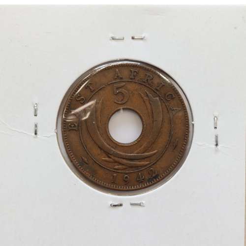 MOEDA DE 5 CENTS BRONZE 1942- ÁFRICA ORIENTAL - KRAUSE WORLD COINS EAST AFRICA KM 25.2