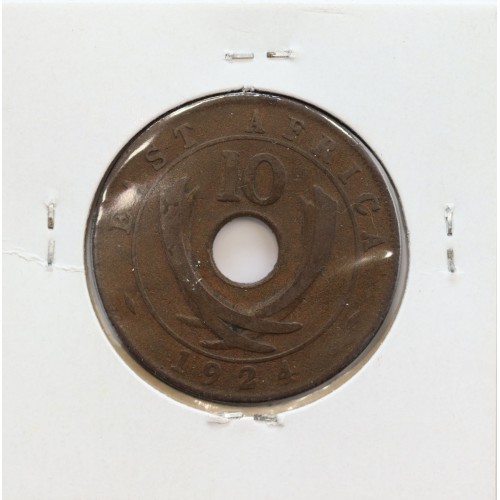 MOEDA DE 10 CENTS BRONZE 1924- ÁFRICA ORIENTAL - KRAUSE WORLD COINS EAST AFRICA KM 19