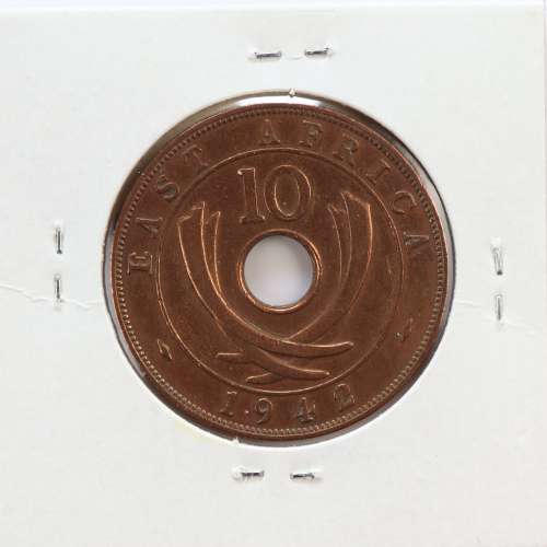 MOEDA DE 10 CENTS BRONZE 1942- ÁFRICA DE ORIENTAL - KRAUSE WORLD COINS EAST AFRICA KM 26.2