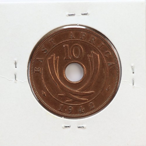 MOEDA DE 10 CENTS BRONZE 1942- ÁFRICA DE ORIENTAL - KRAUSE WORLD COINS EAST AFRICA KM 26.2