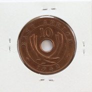 MOEDA DE 10 CENTS BRONZE 1942- ÁFRICA DE ORIENTAL - KRAUSE WORLD COINS EAST AFRICA KM 26.2