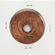 MOEDA DE 10 CENTS BRONZE 1949- ÁFRICA DE ORIENTAL - KRAUSE WORLD COINS EAST AFRICA KM 34