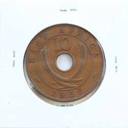 MOEDA DE 10 CENTS BRONZE 1952- ÁFRICA DE ORIENTAL - KRAUSE WORLD COINS EAST AFRICA KM 34