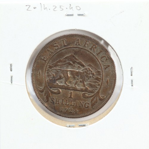 MOEDA DE 1 SHILLING PRATA 1924 - ÁFRICA DE ORIENTAL - KRAUSE WORLD COINS EAST AFRICA KM 21