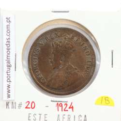 MOEDA DE 1 SHILLING PRATA 1924 - ÁFRICA DE ORIENTAL - KRAUSE WORLD COINS EAST AFRICA KM 21