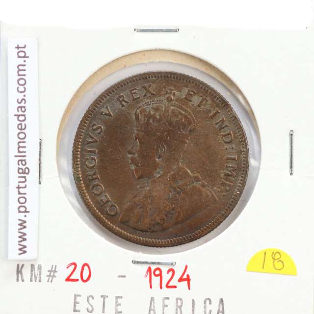 MOEDA DE 1 SHILLING PRATA 1924 - ÁFRICA DE ORIENTAL - KRAUSE WORLD COINS EAST AFRICA KM 21