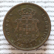 MOEDA 5 RÉIS COBRE (V RÉIS) 1867 (MBC) - REI D. LUIS I - WORLD COINS PORTUGAL KM513