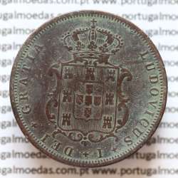 MOEDA 5 RÉIS COBRE (V RÉIS) 1867 (MBC-) - REI D. LUIS I - WORLD COINS PORTUGAL KM513