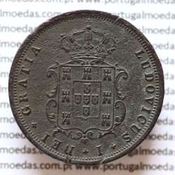 MOEDA 5 RÉIS COBRE (V RÉIS) 1871 (MBC) - REI D. LUIS I - WORLD COINS PORTUGAL KM513